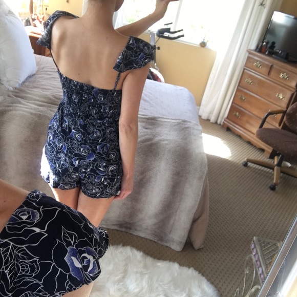 Blue Floral Summer Romper Small - Picture 3 of 7